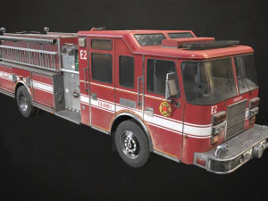 Fire Truck - Low Poly 3D Model