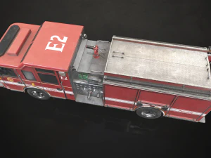 Fire Truck - Low Poly 3D Model