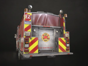 Fire Truck - Low Poly 3D Model