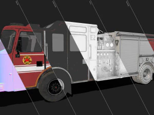Fire Truck - Low Poly 3D Model