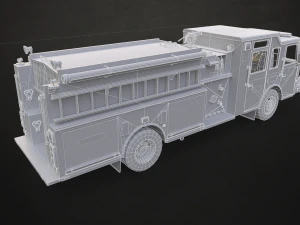 Fire Truck - Low Poly 3D Model