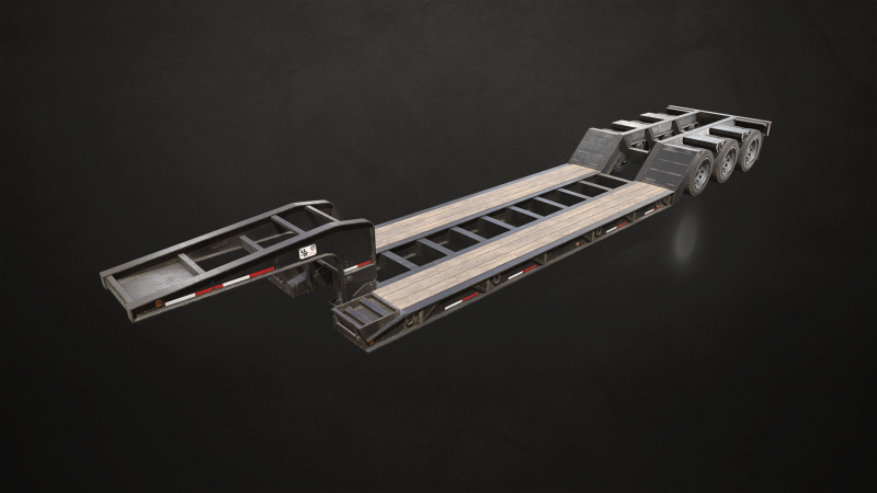 Lowboy Trailer - Low Poly Modello 3D .c4d .max .obj .3ds .fbx .stl .blend 