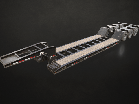 Lowboy Trailer - Low Poly 3D 모델