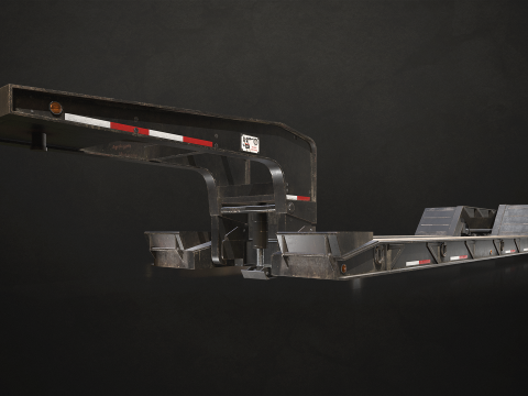 Lowboy Trailer - Low Poly Modello 3D