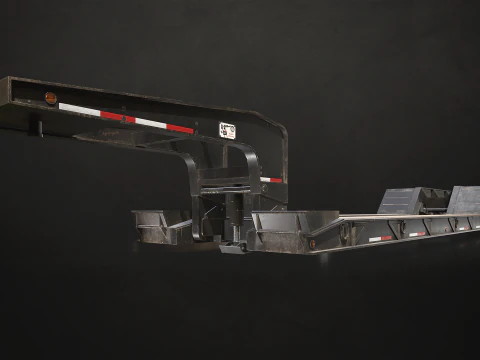 Trailer Lowboy - Low Poly Modelo 3D