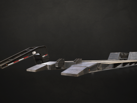 Lowboy Trailer - Low Poly Modello 3D