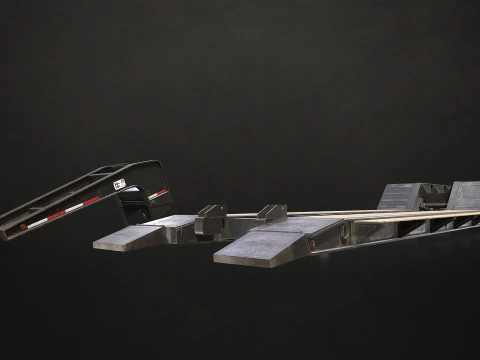 Trailer Lowboy - Low Poly Modelo 3D