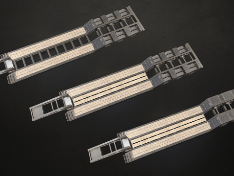 Lowboy Trailer - Low Poly Modello 3D
