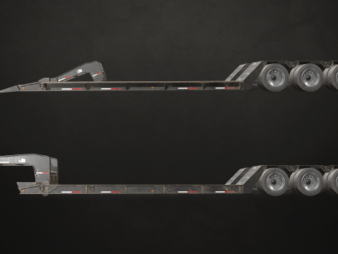Lowboy Trailer - Low Poly Modello 3D