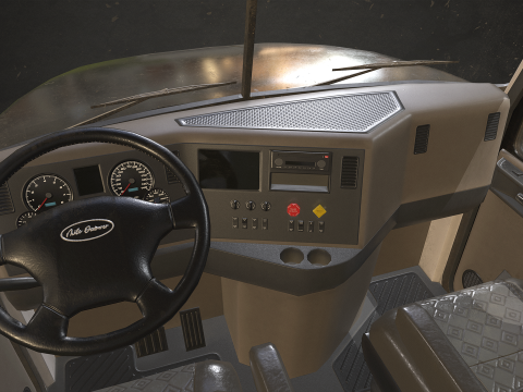 Semi Truck Lowboy Trailer - Low Poly Model 3D