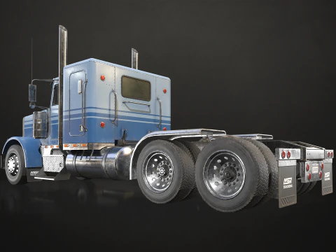 Flat Top Semi Truck - Low Poly 3D Model