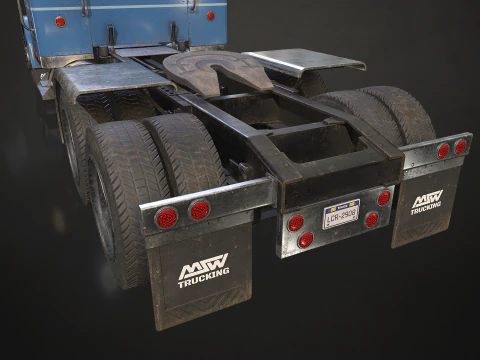 Flat Top Semi Truck - Low Poly 3D Model
