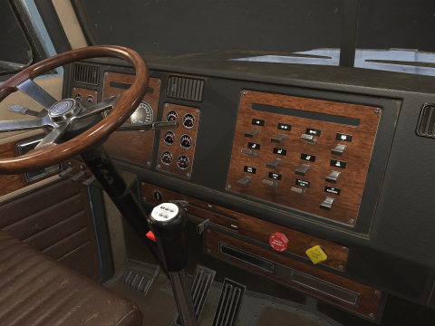 Flat Top Semi Truck - Low Poly 3D 모델