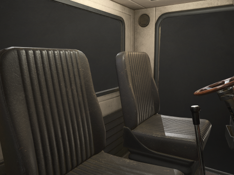 Semi Truck Day Cab - Low Poly 3D Модель