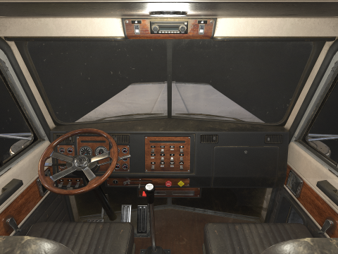 Semi Truck Day Cab - Low Poly 3D Модель