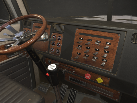 Semi Truck Day Cab - Low Poly 3D Модель