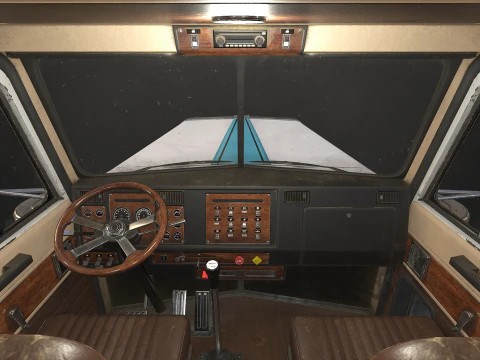 Flat Top Semi Truck Container Trailer - Low Poly 3D Model