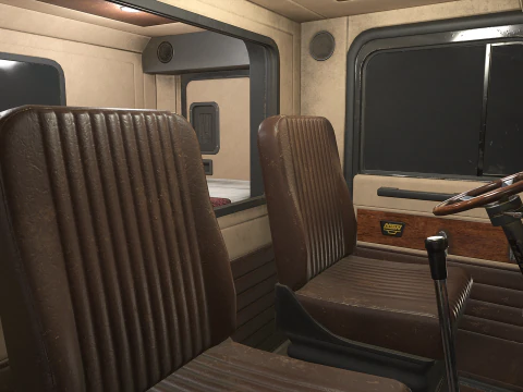 Flat Top Semi Truck Flatbed Trailer - Low Poly 3D Model