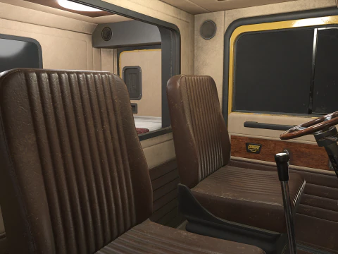 Flat Top Semi Truck Logging Trailer - Low Poly 3D Model