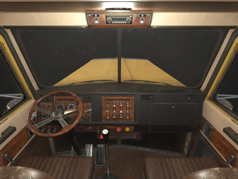 Flat Top Semi Truck Logging Trailer - Low Poly Modelo 3D