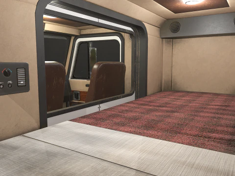 Reboque tanque semi-caminh&atilde;o de topo plano - Low Poly Modelo 3D