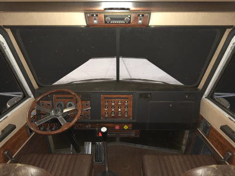 Reboque tanque semi-caminh&atilde;o de topo plano - Low Poly Modelo 3D