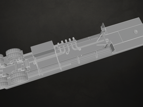 Flat Top Semi Truck Tank Trailer - Low Poly 3Dモデル