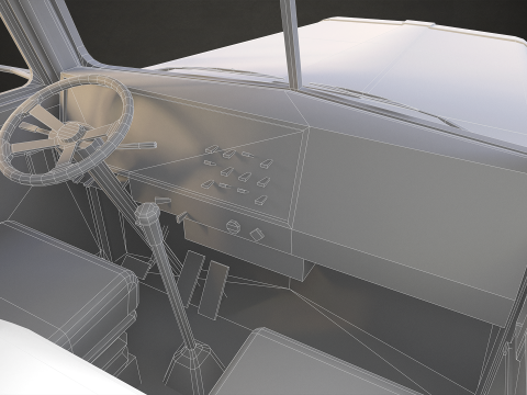 Flat Top Semi Truck Lowboy Trailer - Low Poly 3D Model