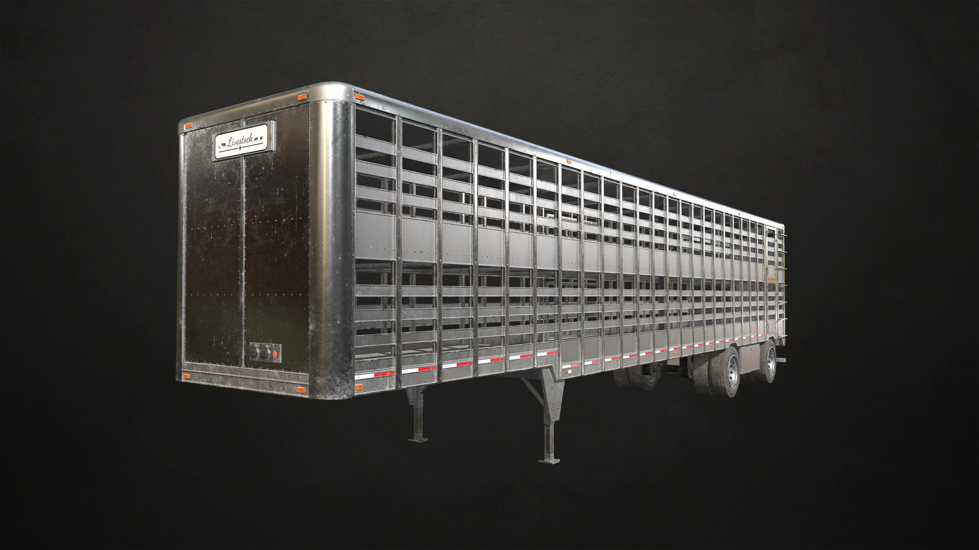Livestock Trailer - Low Poly 3D Model .c4d .max .obj .3ds .fbx .stl .blend 
