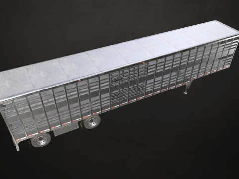 Livestock Trailer - Low Poly Modèle 3D