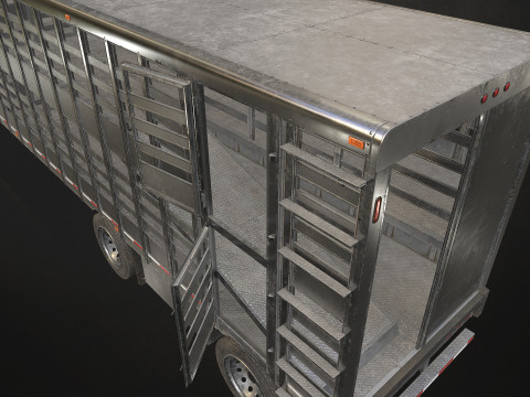 Livestock Trailer - Low Poly Modèle 3D