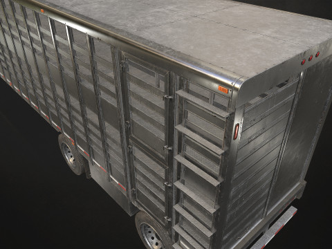Livestock Trailer - Low Poly Modèle 3D