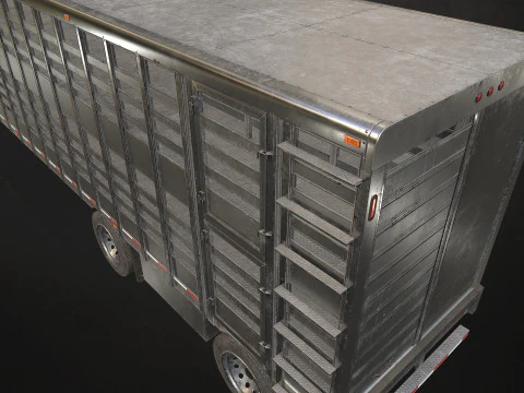 Livestock Trailer - Low Poly 3D Model
