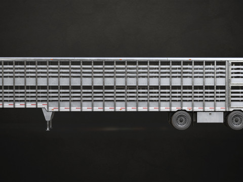 Livestock Trailer - Low Poly Modèle 3D