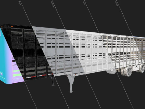 Livestock Trailer - Low Poly 3D Model