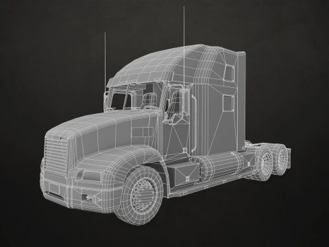 Semi Truck Livestock Trailer - Low Poly 3D Model