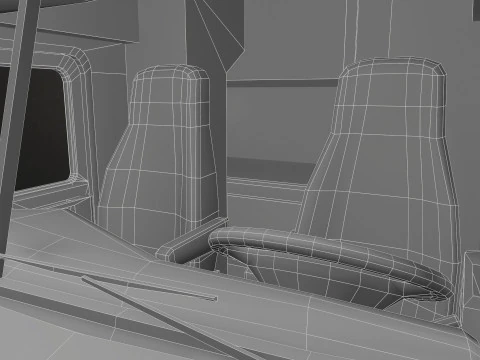 Semi Truck Livestock Trailer - Low Poly 3D Model
