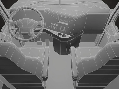 Semi Truck Livestock Trailer - Low Poly 3D Model