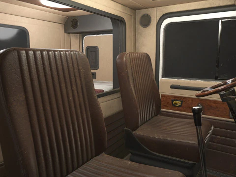 Flat Top Semi Truck Livestock Trailer - Low Poly 3D Model