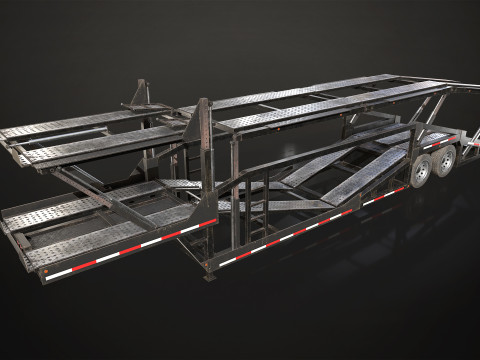 Car Carrier Trailer - Low Poly Modèle 3D