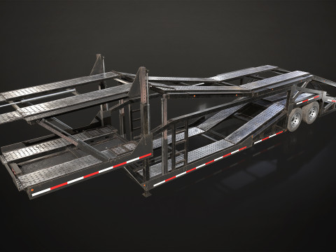 Car Carrier Trailer - Low Poly Modèle 3D