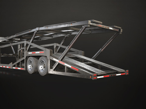 Car Carrier Trailer - Low Poly Modèle 3D