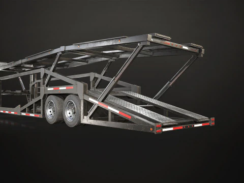 Car Carrier Trailer - Low Poly 3D Model