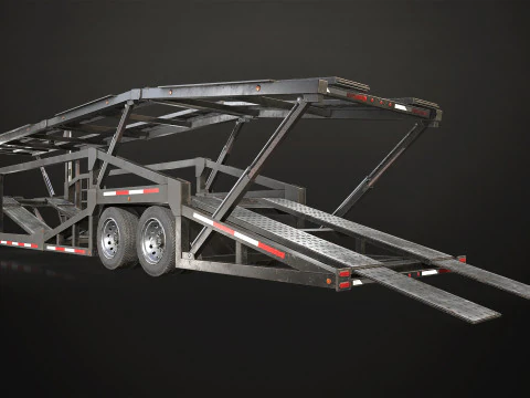 Car Carrier Trailer - Low Poly 3D Model