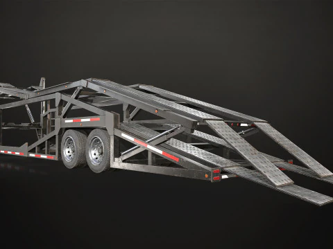 Car Carrier Trailer - Low Poly 3D Model
