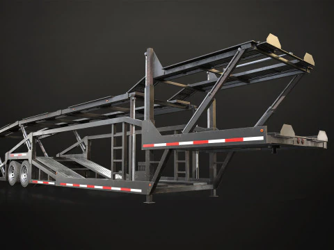 Car Carrier Trailer - Low Poly 3D Model