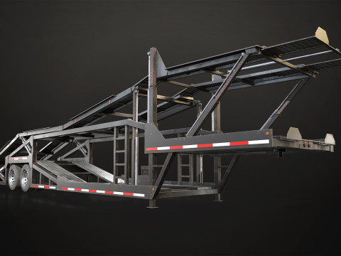 Car Carrier Trailer - Low Poly Modèle 3D