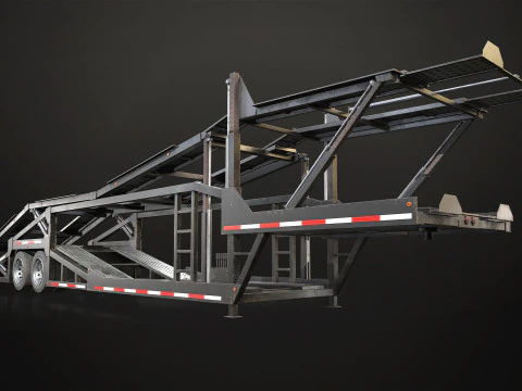 Car Carrier Trailer - Low Poly 3D Model