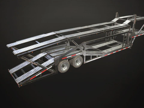 Car Carrier Trailer - Low Poly 3D Model