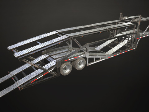 Car Carrier Trailer - Low Poly Modèle 3D